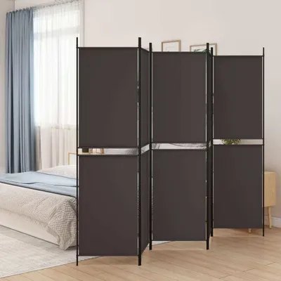 Obrázek produktu pro vidaXL 5 dílný paraván hnědý 250x200 cm látka - rozdělovač místností - rozdělovač místností - dělící stěna