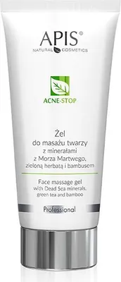 Zdjęcie produktu dla Apis Acne-Stop Żel do masażu twarzy z minerałami z Morza Martwego zieloną herbatą i bambusem, 200ml