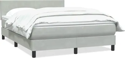 Produktbild von vidaXL Boxspringbett mit Matratze Hellgrau 160x220 cm Samt