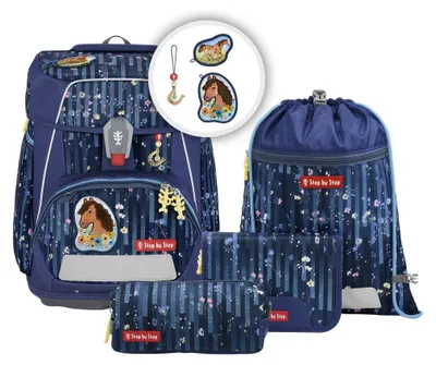 Imagen del producto de Step by Step mochila escolar Space Schulranzen-Set 5 piezas Horse Mila azul marino