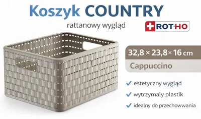 Zdjęcie produktu dla Koszyk pojemnik kosz na akcesoria cappuccino Rotho COUNTRY A5+ 11litr