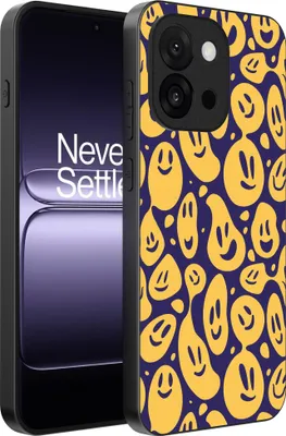 Produktbild von Smartphonica Telefon Fall geeignet für OnePlus 13T mit Smiley Druck - TPU zurück Abdeckung Fall Emoji Design - lila gelb