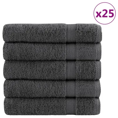 Image de vidaXL Serviettes de bain SOLUND Premium, 50 pièces, anthracite, 100 x 150 cm, 600 g/m²
