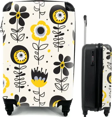 Produktbild von MuchoWow® MuchoWow® Koffer Handgepäck Trolley Rollkoffer Kleine Reisekoffer mit 4 Rollen - Mädchen - Blumen - Muster - Mädchen - Kinder - Kinder - Cabin Size < 55x40x23 cm & 55x40x20 cm - Fotokoffer -