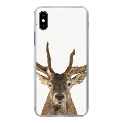 Produktbild von MuchoWow® Handyhülle Schutzhülle Hülle für iPhone Xs Hirsche - Tiere - Geweih - Kinder - Jungen Silikon Softcase Handy Hülle - Handytasche