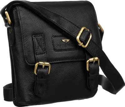 Obrázek produktu pro Peterson pánská kožená crossbody taška černá 20x18,5 cm