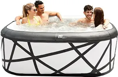 Produktbild von MSpa Premium SOHO Whirlpool, Silber/schwarz, Rhino-Tech, 185x185x68 cm / 930L, inkl. Fernbedienung, für bis zu 6 Personen