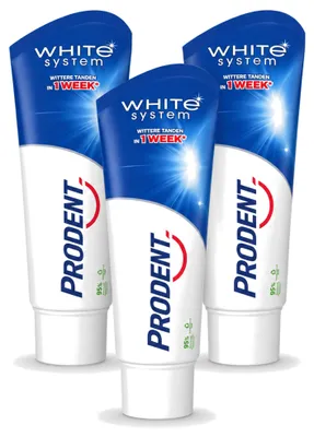 Obrázek produktu pro 3x zubní pasta Prodent White System – přirozeně bělící – 75 ml – výhodná sada – 3 kusy