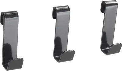 Produktbild von METALTEX 377011000 Mural Line 3-er Set Haken 1,5 x 2,5 x 5,5 cm schwarz / Aufbewahrungssystem