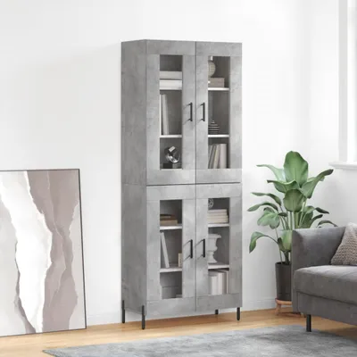 Produktbild von vidaXL Highboard Betongrau 69,5x34x180 cm Holzwerkstoff