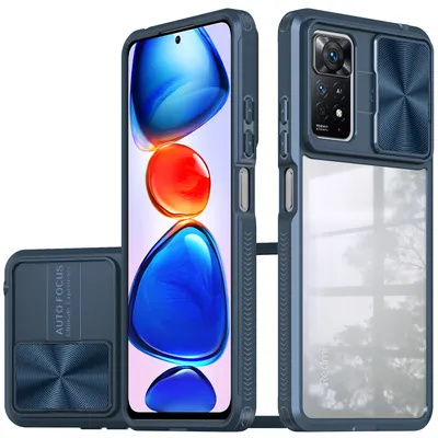 Obrázek produktu pro Redmi Note 11 Pro Pouzdro, Hybridní průhledné TPU bumper pouzdro s posuvným krytem kamery Xiaomi Redmi Note 11 Pro 5G/4G modré