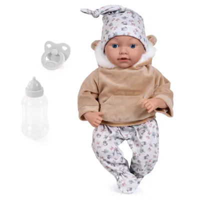 Produktbild von Bayer Design 93827AG Reborn Babypuppe, lebensecht, realistisch, Schnuller, Flasche, 38 cm