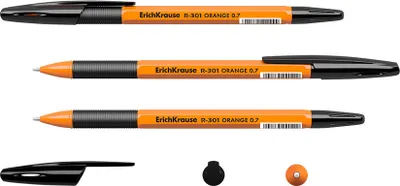 Produktbild von Kugelschreiber R-301 Orange 0,35mm mit Gummigriff 50er Pack Schwarz