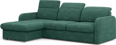 Produktbild von MEBLINI Schlafcouch mit Bettkasten - Ecksofa mit Schlaffunktion - Sofa mit Relaxfunktion und Kopfstützen - Couch L-Form - Eckcouch - Wohnlandschaft - EMERALD - 215x167x84cm - Grün Webstoff