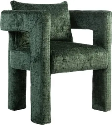 Productafbeelding van AIORBER loungestoel, design met holle armleuningen, olifantvorm, comfortabele kussens, chenille stof, geschikt voor woonkamer en slaapkamer, 60x44x65 cm, groen