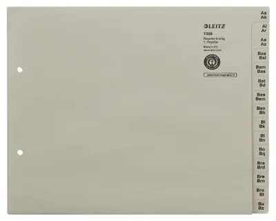 Produktbild von Leitz Registerserie 13080085 DIN A4 A-Z für 8Ordner halbe Höhe grau