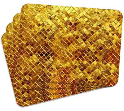 Produktbild von MG Design Set aus 4 Kork-Platzsets - Golden Pattern - 30 x 40 cm - hitzebeständig & abwischbar, mit Korkrückseite