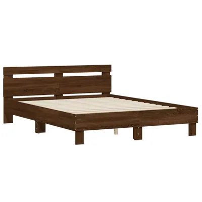 Produktbild von Bettgestell mit Kopfteil Braun Eichen-Optik 140x200 cm
