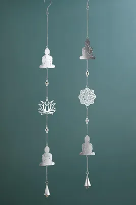 Imagen del producto de Gilde Girlande, "Buda", motivo de Buda, acero inoxidable, color plateado, L. 3 cm, An. 10 cm, Alt. 102 cm. 62140. 4063387621400. 2 unidades (variedad de 2)