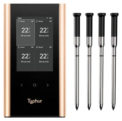 Produktbild von Typhur Grillthermometer Sync Gold Quad SUB 1-GHZ 4 Probes Art.Nr. 610123