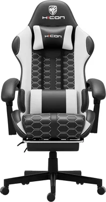 Produktbild von HICON Gaming-Stuhl Lambeth – Ergonomisch – Gaming-Stuhl – Bürostuhl – Verstellbar – Gaming-Stühle – Rennstuhl – Gaming-Stuhl – Schwarz/Weiß