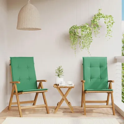 Image de Chaises de jardin avec coussins 2 pcs. Bois massif teck