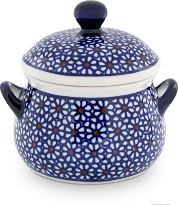 Produktbild von Original Bunzlauer Keramik 350 ml Marmeladentopf mit Deckel Ø10 cm, H=12 cm,  Design 120