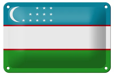 Produktbild von Blechschild Flagge Usbekistans 18x12cm Flag of Uzbekistan Dekoration