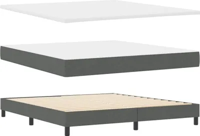 Obrázok produktu pre vidaXL Box spring posteľ s matracom tmavosivá 180 x 200 cm látka