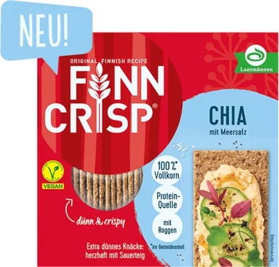 Produktbild von FINN CRISP Chia mit Meersalz Knäckebrot aus Roggenvollkorn 195g