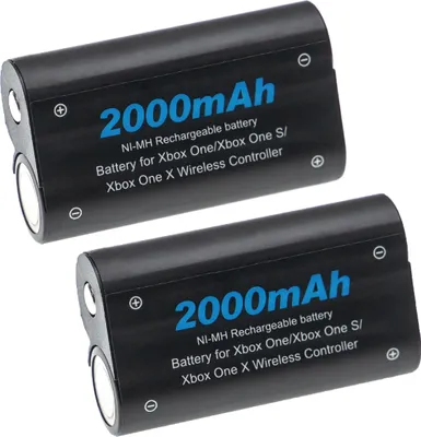 Produktbild von vhbw 2x Akku kompatibel mit Microsoft Xbox One, One Elite, One X, One S Controller (2000 mAh, 2,4 V, NiMH)