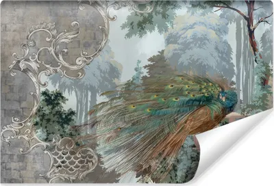 Produktbild von Muralo Vlies Fototapete PFAU Ornamente Bäume Abstraktion Wanddeko Br. 90cm x Hö. 60cm