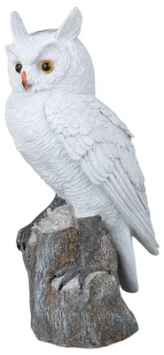 Produktbild von formano Eule Owl Eulen-Figur Deko-Kautz Herbsteule Wintereule Creme/grau Stehend 38cm