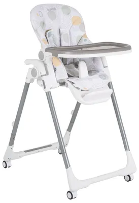 Produktbild von Moni Kinderhochstuhl Bueno faltbar mehrfach verstellbar Doppeltablett Räder Gurt grau