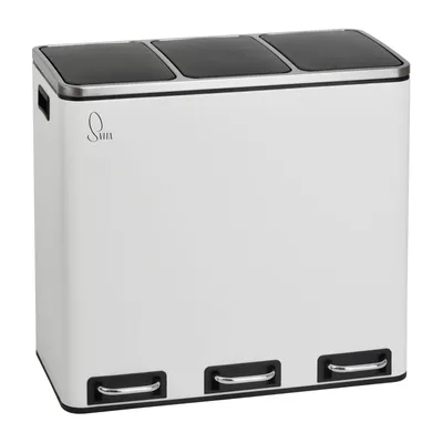 Produktbild von SVITA TM3X18 Treteimer 54 Liter 3x 18L weiß Abfalleimer Mülleimer Mülltrennung Stahl