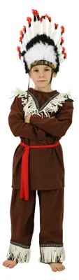 Produktbild von Kinderkostüm „Indianer“ mit Halstuch (M)