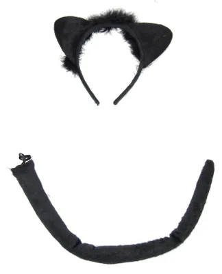 Produktbild von Katzen Kostüm Set schwarz silber Katzenkostüm