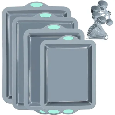 Immagine prodotto di Set di 4 stampi in silicone per torte, antiaderenti, con cornice in metallo, color grigio chiaro