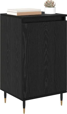 Image de vidaXL Sideboard 2 pcs noir imitation chêne 40 x 35 x 70 cm