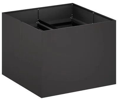 Obrázek produktu pro vidaXL Zahradní květináč, černý, 80 x 80 x 60 cm, ocel s pozinkovaným povrchem