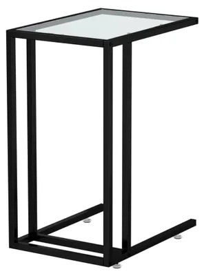 Produktbild von Beistelltisch C-Form, Couchtisch für das Wohnzimmer, transparent, 50 x 35 x 65 cm, Hartglas