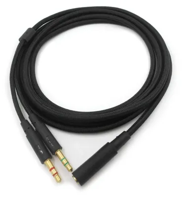 Produktbild von 2 in1 Kopfhörer Splitter Kabel für HyperX Cloud Core/HyperX Cloud II/Cloud Mix/Cloud Flight/Alpha - Dualer 3.5mm Stecker