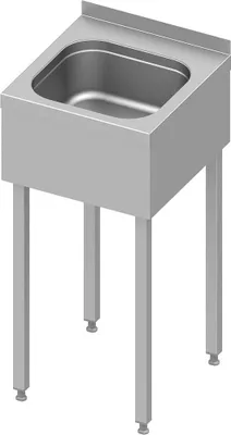 Produktbild von Handwaschbecken mit Untergestell, 400x410x850 mm, mit dreiseitiger Beckenblende, mit Aufkantung, verschweißt
