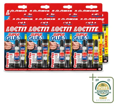 Produktbild von 12 x Loctite Power Flex Sekundenkleber - 3 x 3 g - Vorratspackung - 12 Stücke