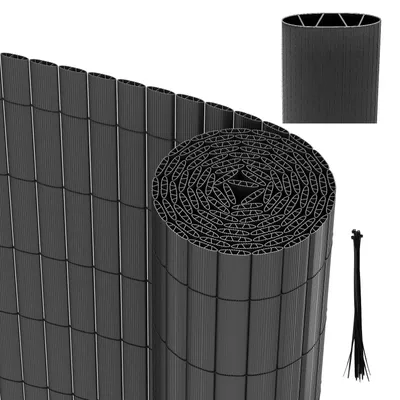 Obrázek produktu pro PVC clona na soukromí - 90 x 1000 cm - Voděodolná, šedá barva