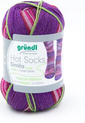 Produktbild von Gründl Sockenwolle Hot Socks Simila 100 g violett-lila-flieder-fuchsia-rost