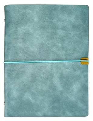 Image de Cahier en Cuir synthétique, format A5/A6/B5, rechargeable, 100 pages, bleu clair