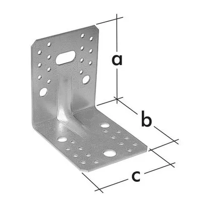 Produktbild von Schwerlast-Winkelverbinder mit Sicke 105 x 105 x 90 mm verzinkt