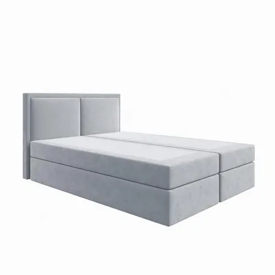 Produktbild von Bett Boxspringbett BRUNERO ,OHNE TOPPER ,mit Bettkästen - Doppelbett, Stauraum, Schlafzimmer, Polsterbett, Bettgestell (160x200, Hellgrau - ITAKA 51)