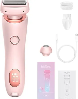 Produktbild von Elektrischer Epilierer für Frauen, Doppelkopf, wiederaufladbar über USB, wasserdicht, für Gesicht, Körper, Bikinizone, Arme und Beine, Haarentfernungsgerät, Trimmer, Rasierer